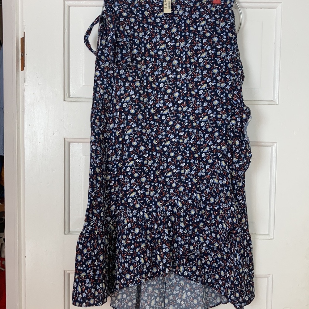 Madewell ruffle wrap skirt harvest vine